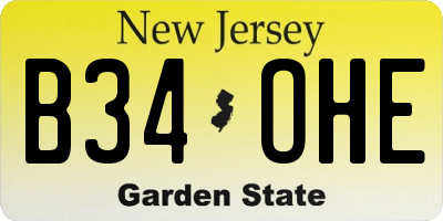 NJ license plate B34OHE