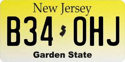 NJ license plate B34OHJ