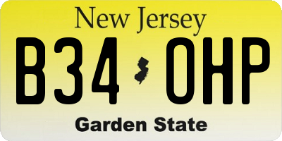 NJ license plate B34OHP