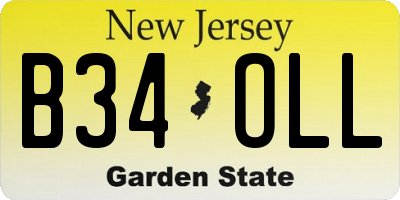 NJ license plate B34OLL