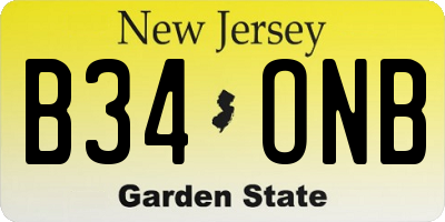 NJ license plate B34ONB