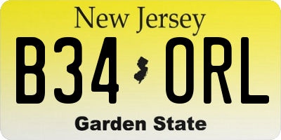 NJ license plate B34ORL