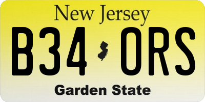 NJ license plate B34ORS