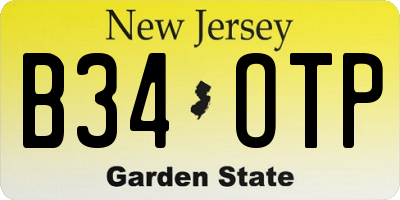 NJ license plate B34OTP