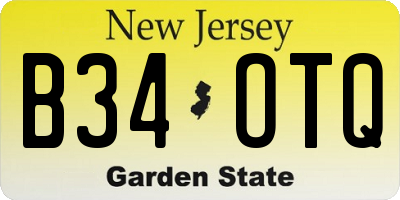 NJ license plate B34OTQ