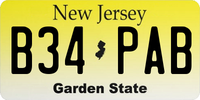 NJ license plate B34PAB