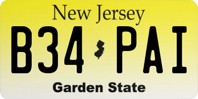 NJ license plate B34PAI