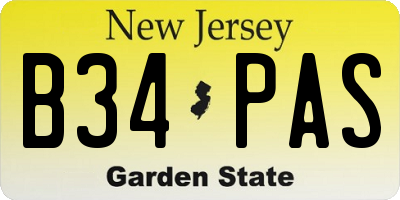 NJ license plate B34PAS
