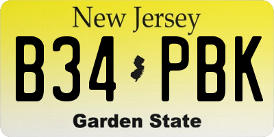 NJ license plate B34PBK