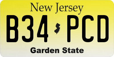 NJ license plate B34PCD