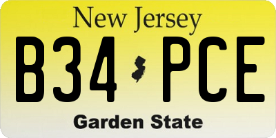 NJ license plate B34PCE