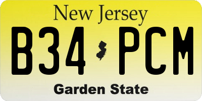 NJ license plate B34PCM