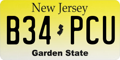 NJ license plate B34PCU