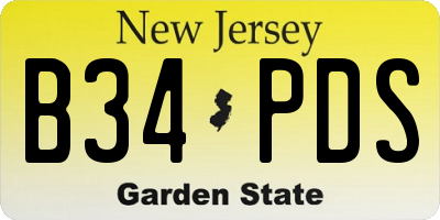 NJ license plate B34PDS