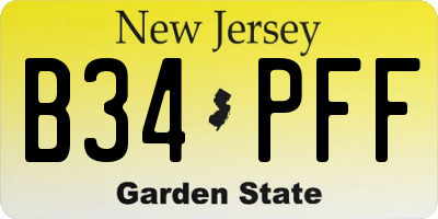 NJ license plate B34PFF