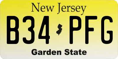 NJ license plate B34PFG