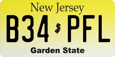 NJ license plate B34PFL
