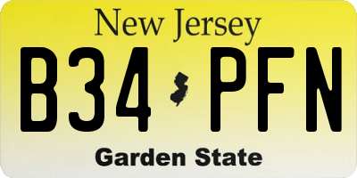 NJ license plate B34PFN