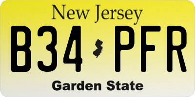NJ license plate B34PFR