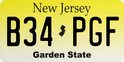 NJ license plate B34PGF
