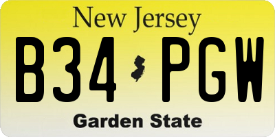 NJ license plate B34PGW