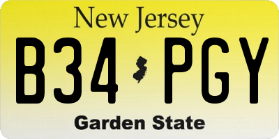 NJ license plate B34PGY