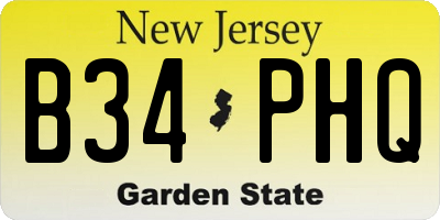 NJ license plate B34PHQ