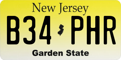 NJ license plate B34PHR