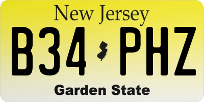 NJ license plate B34PHZ