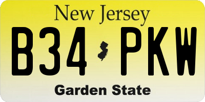 NJ license plate B34PKW