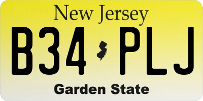 NJ license plate B34PLJ