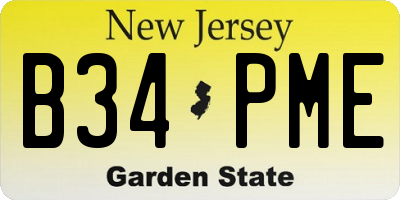 NJ license plate B34PME