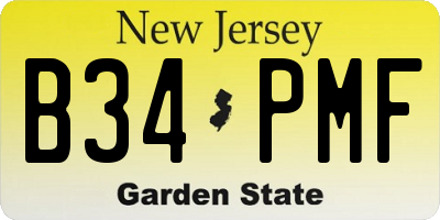 NJ license plate B34PMF