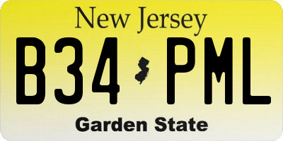NJ license plate B34PML