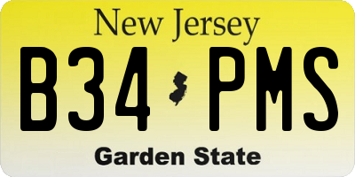 NJ license plate B34PMS
