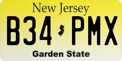 NJ license plate B34PMX