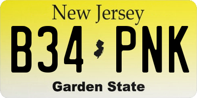 NJ license plate B34PNK