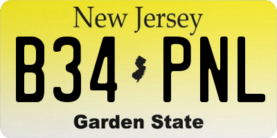NJ license plate B34PNL