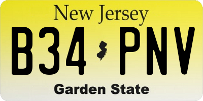 NJ license plate B34PNV