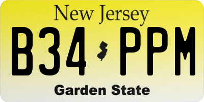 NJ license plate B34PPM
