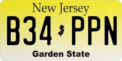 NJ license plate B34PPN