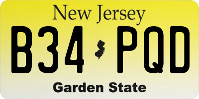 NJ license plate B34PQD