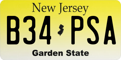 NJ license plate B34PSA
