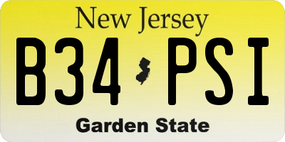 NJ license plate B34PSI