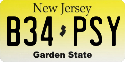NJ license plate B34PSY