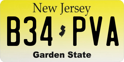 NJ license plate B34PVA