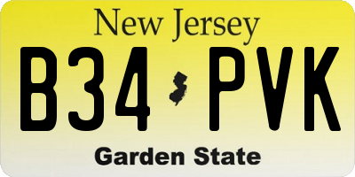 NJ license plate B34PVK