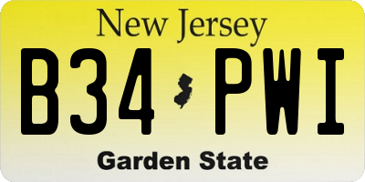 NJ license plate B34PWI