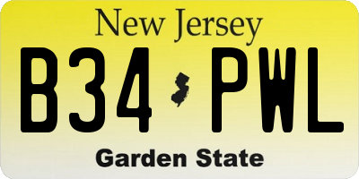 NJ license plate B34PWL