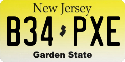 NJ license plate B34PXE